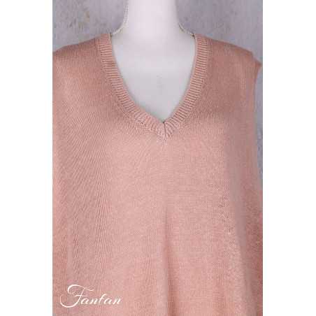 Les Ours Debardeur Eliad en Maille Rose