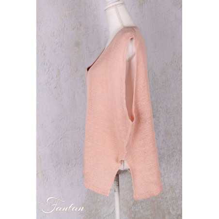 Les Ours Debardeur Eliad en Maille Rose