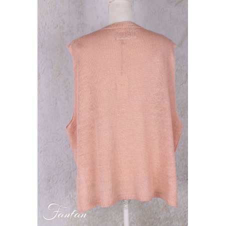 Les Ours Debardeur Eliad en Maille Rose