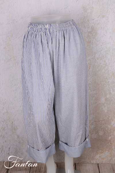 Barbara Lang Pantalon ELA XXVI rayé bleu et blanc
