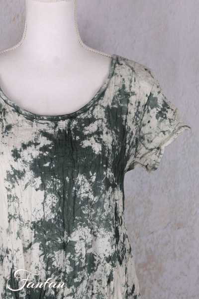 Privatsachen Gletschere Bluse aus handgefärbter Baumwolle Teich
