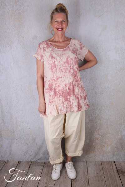 Privatsachen Gletschere Bluse aus handgefärbter Baumwolle Lotus