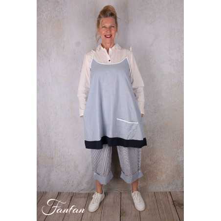 Barbara Lang Haut à bretelles Patch I bleu