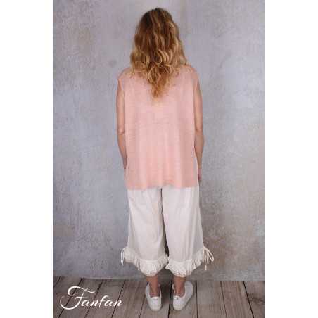 Les Ours Debardeur Eliad en Maille Rose
