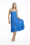 Orientique Naturally Robe Jupe Dobby Electric Blue 81315