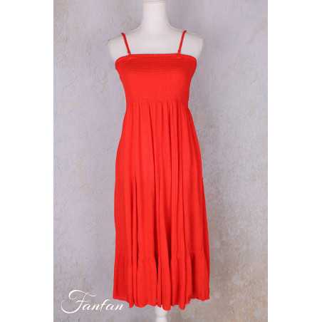 Orientique Naturally Robe Jupe Dobby Scarlet 81315