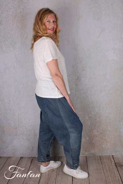 Créateur Sue Pantalon sarouel patchwork jean's bleu