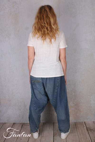 Créateur Sue Pantalon sarouel patchwork jean's bleu