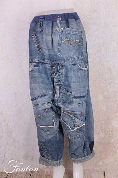 Créateur Sue Pantalon sarouel patchwork jean's bleu
