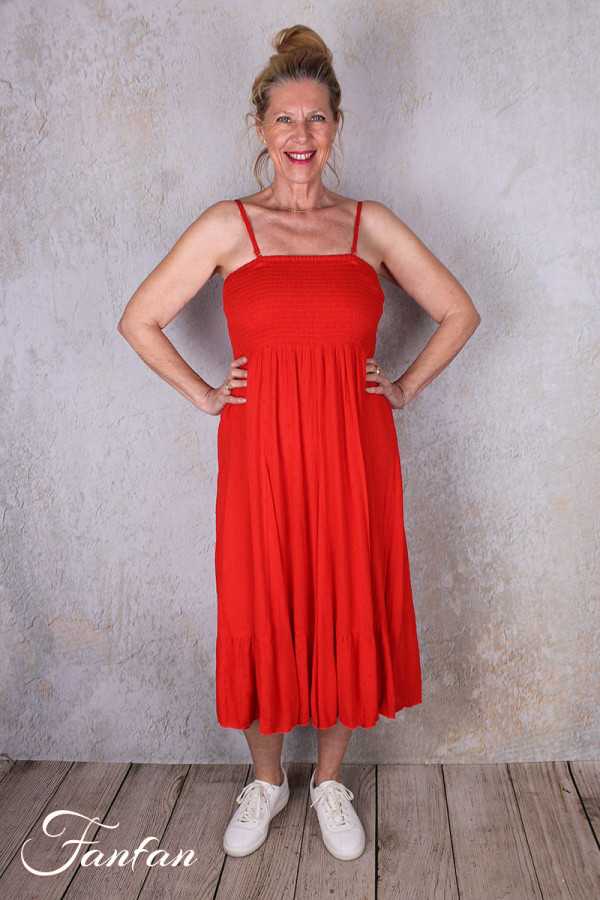 Orientique Naturally Robe Jupe Dobby Scarlet 81315