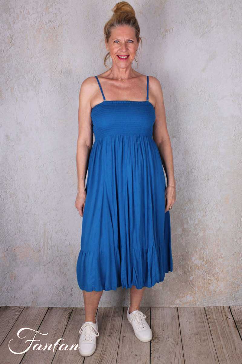 Orientique Naturally Robe Jupe Dobby Electric Blue 81315