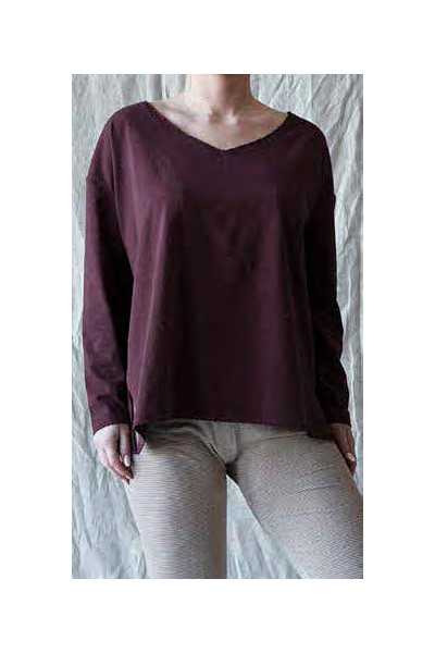 Les Ours Noé Striped Plum Cotton T-Shirt