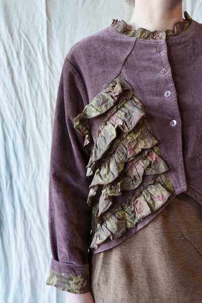 Les Ours Veste Liane Velours Ras Bois de Rose