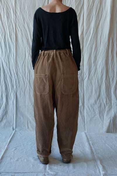 Les Ours Hose Gaston Velours Ras Cognac aus Baumwolle