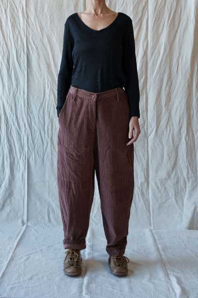 Les Ours Pants Gaston thick velvet Rosewood Cotton