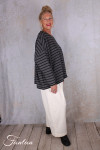 Barbara Lang Pull ECO V Gris/Noir Rayé