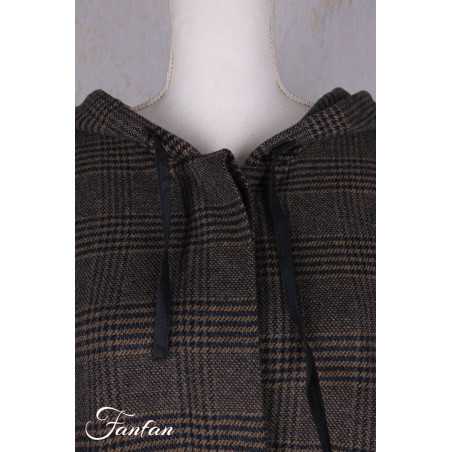 Barbara Lang Coat NAM XXV Tartan Marron