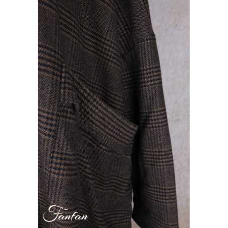 Barbara Lang Coat NAM XXV Tartan Marron