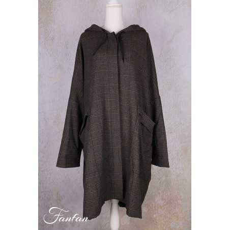 Barbara Lang Coat NAM XXV Tartan Marron