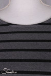 Barbara Lang Pull ECO V Gris/Noir Rayé
