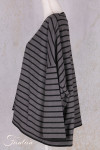 Barbara Lang Pullover ECO V Grau/Noir Gestreift