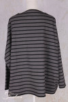 Barbara Lang ECO V Sweater Grey/Noir Striped