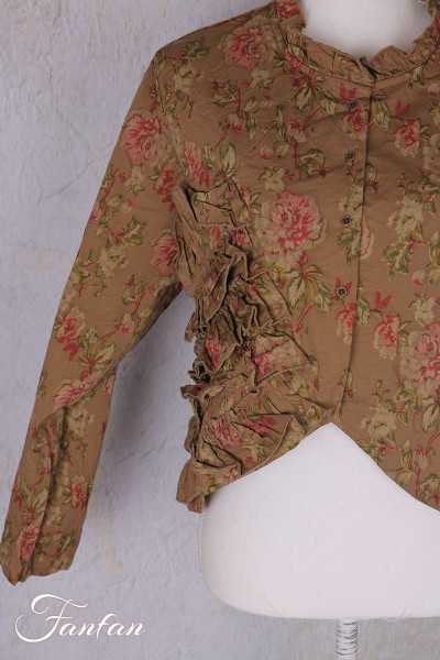 Les Ours Liane Cotton Jacket Cognac Flowers