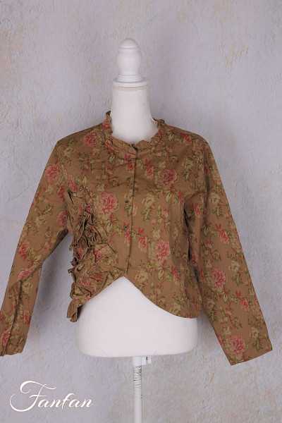Les Ours Liane Cotton Jacket Cognac Flowers