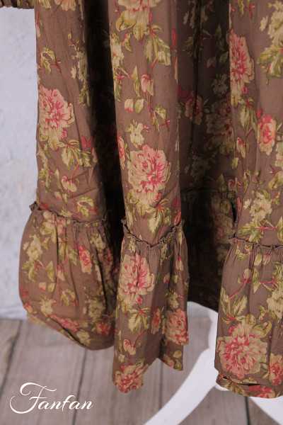 Les Ours Melo Popeline dress Havane Flowers