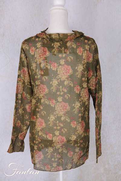 Les Ours Silvere shirt Mousse Cotton Flowers