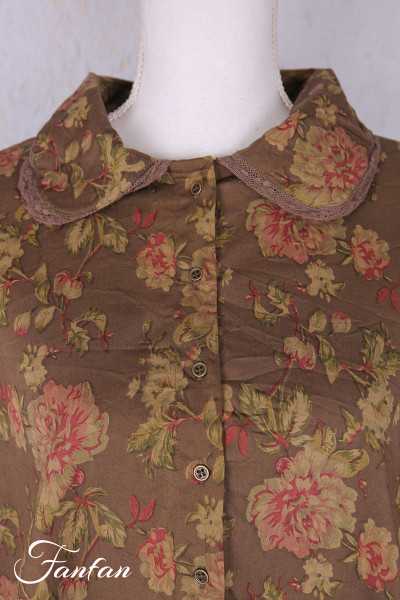 Les Ours Mathis Popeline-Jacke Havane Blumen