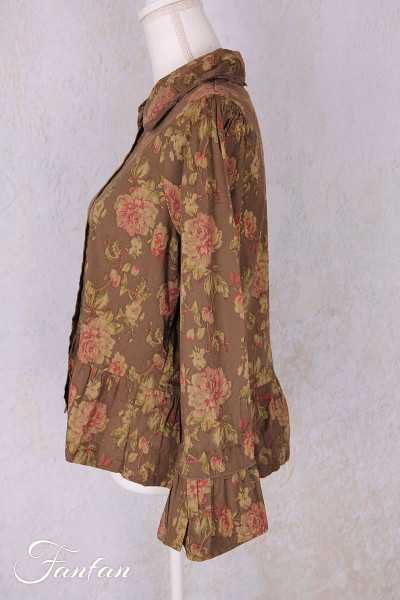 Les Ours Veste Mathis Popeline Havane Fleurs