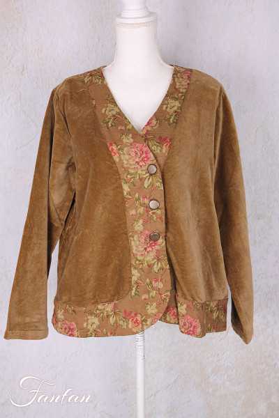 Les Ours Jacket Robin Smooth velvet Cognac