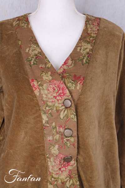 Les Ours Jacket Robin Smooth velvet Cognac
