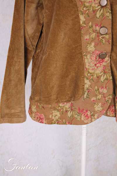 Les Ours Jacke Robin Velours Ras Cognac