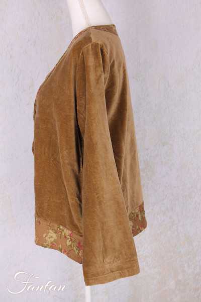 Les Ours Jacke Robin Velours Ras Cognac