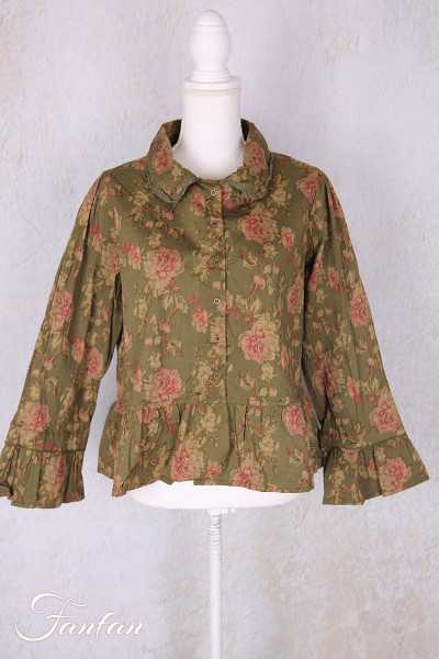 Les Ours Mathis Popeline Jacket Mousse Flowers