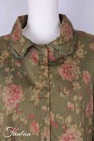 Les Ours Mathis Popeline Jacket Mousse Flowers