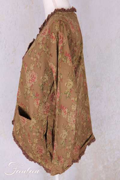Les Ours Jacke Clementine Popeline Blumen Cognac