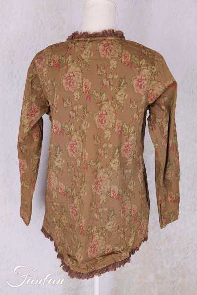 Les Ours Jacke Clementine Popeline Blumen Cognac