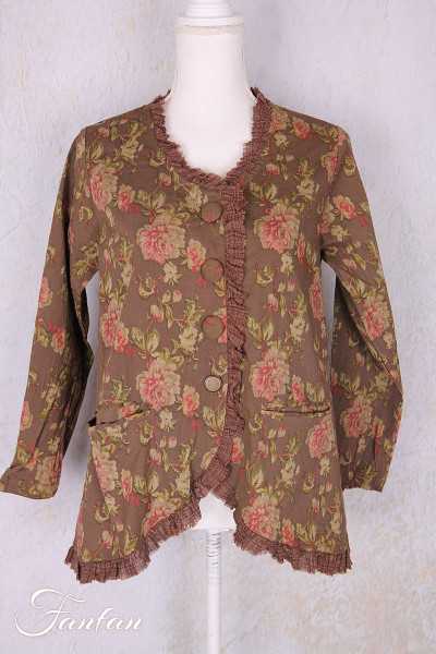 Les Ours Clementine Popeline Jacket Havane Flowers