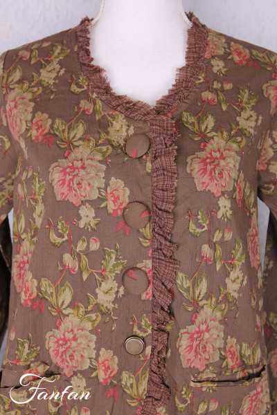 Les Ours Clementine Popeline Jacket Havane Flowers