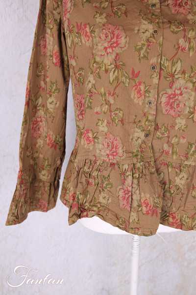 Les Ours Veste Mathis Popeline Fleurs Cognac