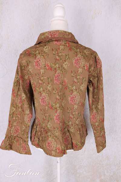 Les Ours Mathis Popeline Flowers Jacket Cognac