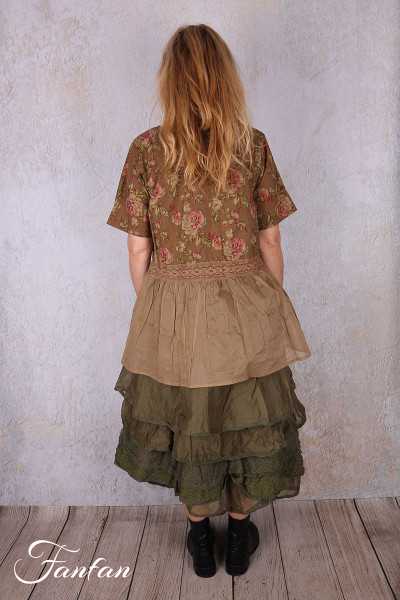 Les Ours Tunique Heimi Cognac Fleurs en Coton