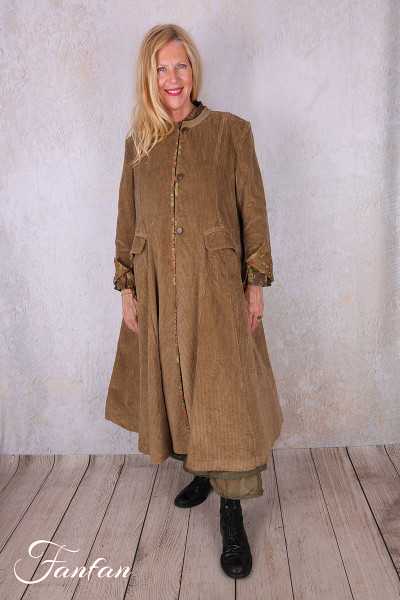 Les Ours Manteau Ayden Gros Velours Cognac