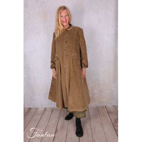Les Ours Manteau Ayden Gros Velours Cognac