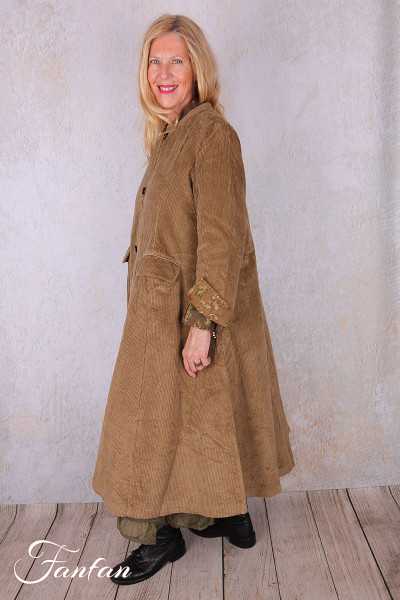Les Ours Manteau Ayden Gros Velours Cognac