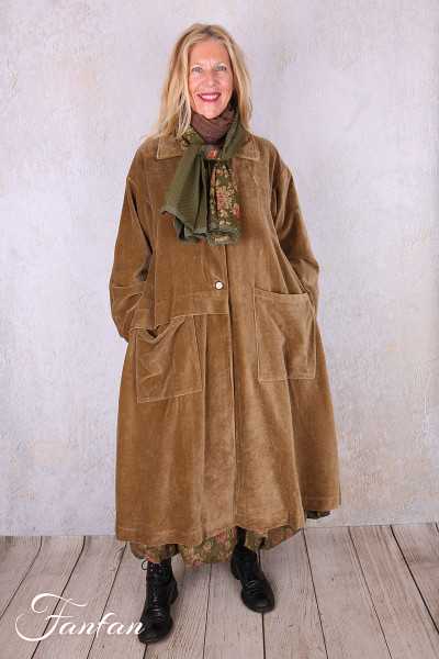 Les Ours Manteau Lowen Velours Ras Cognac