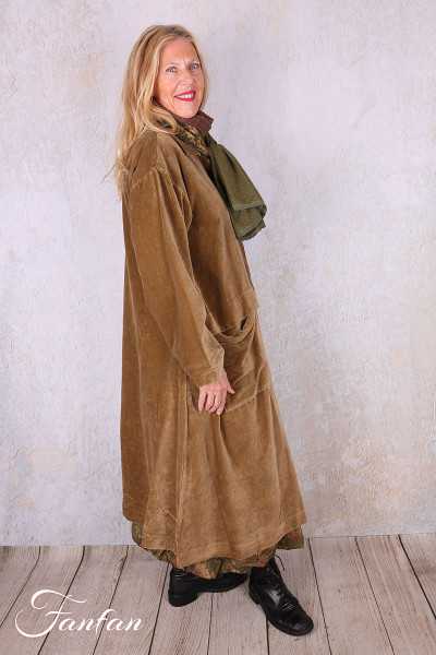 Les Ours Manteau Lowen Velours Ras Cognac